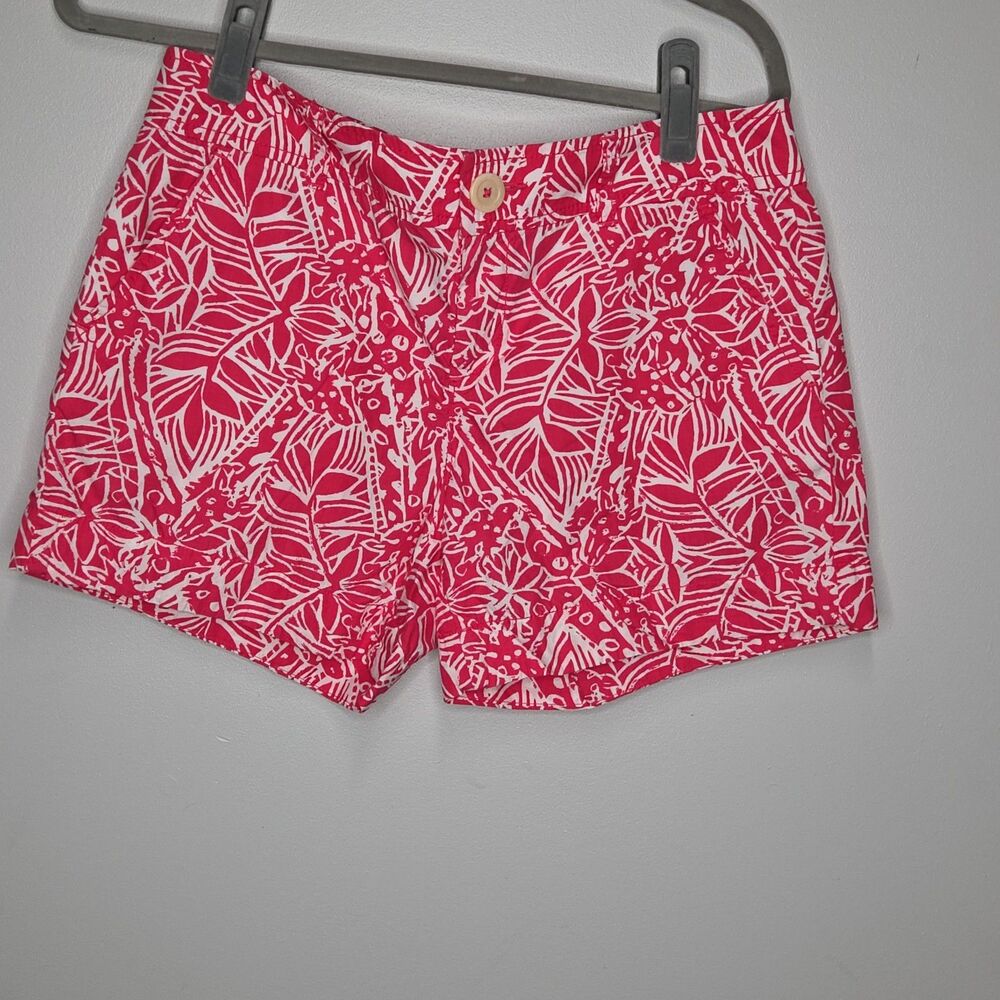 Lilly Pulitzer The Callahan Short Size 6 Pink White Floral Tropical Chino 5"